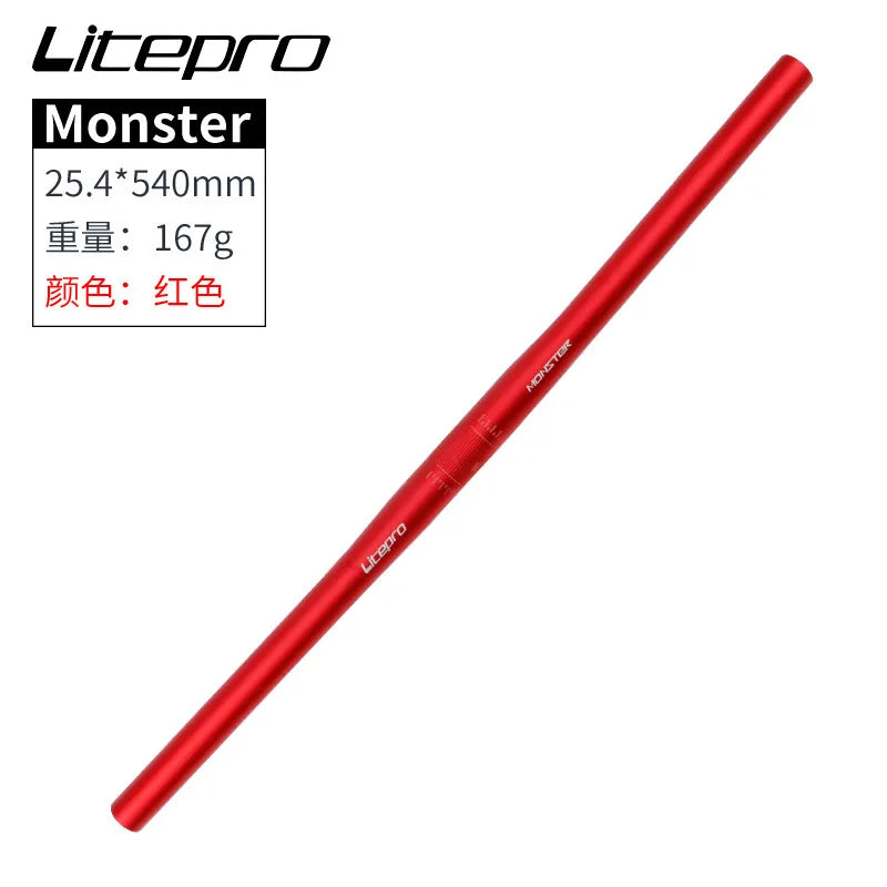 Folding Bike Horizontal 25.4*540/580mm Aluminium Alloy Ultra Light Handlebars Bicycle Parts