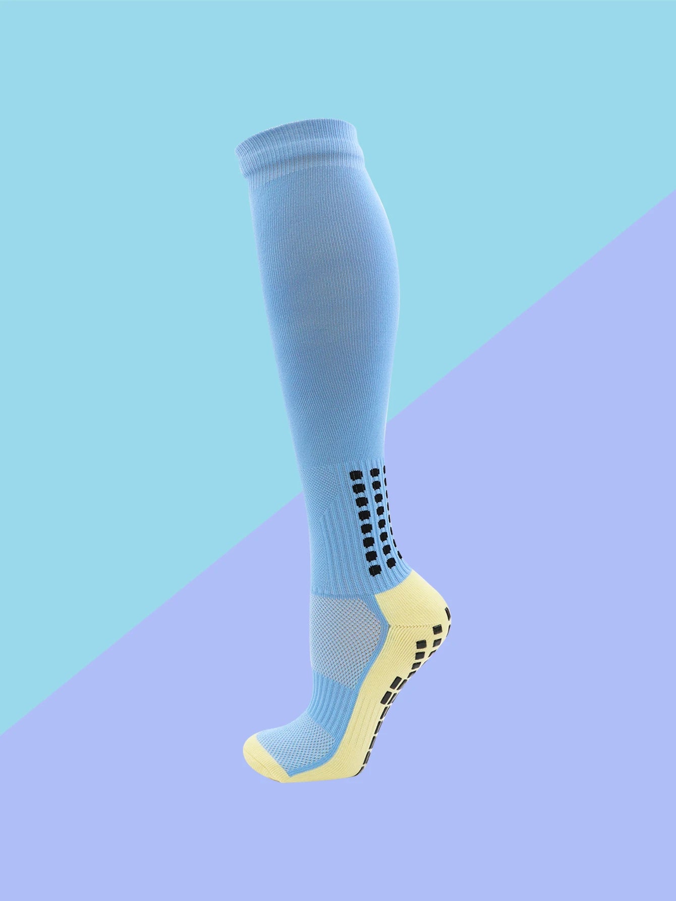 1 Pair Men's Soccer Socks with Grip, Non Slip Anti Slip Athletic Socks with Cushion Pads for Football/Basketball/Hockey