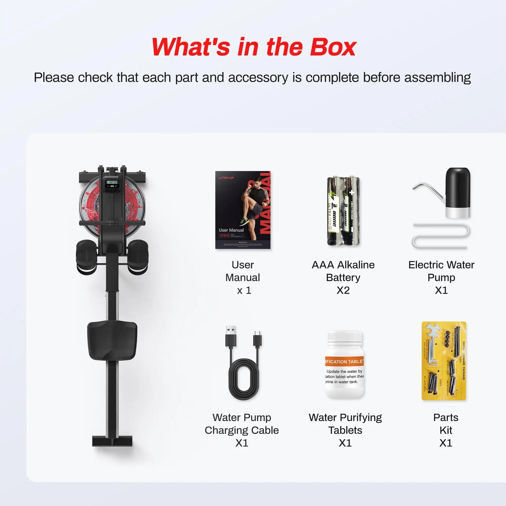 UTRYUP Magnetic Rowing Machines R05 Water Rower R10 16 Levels Quiet Resistance Foldable Compact Rowing Machine Home Gym Fitness