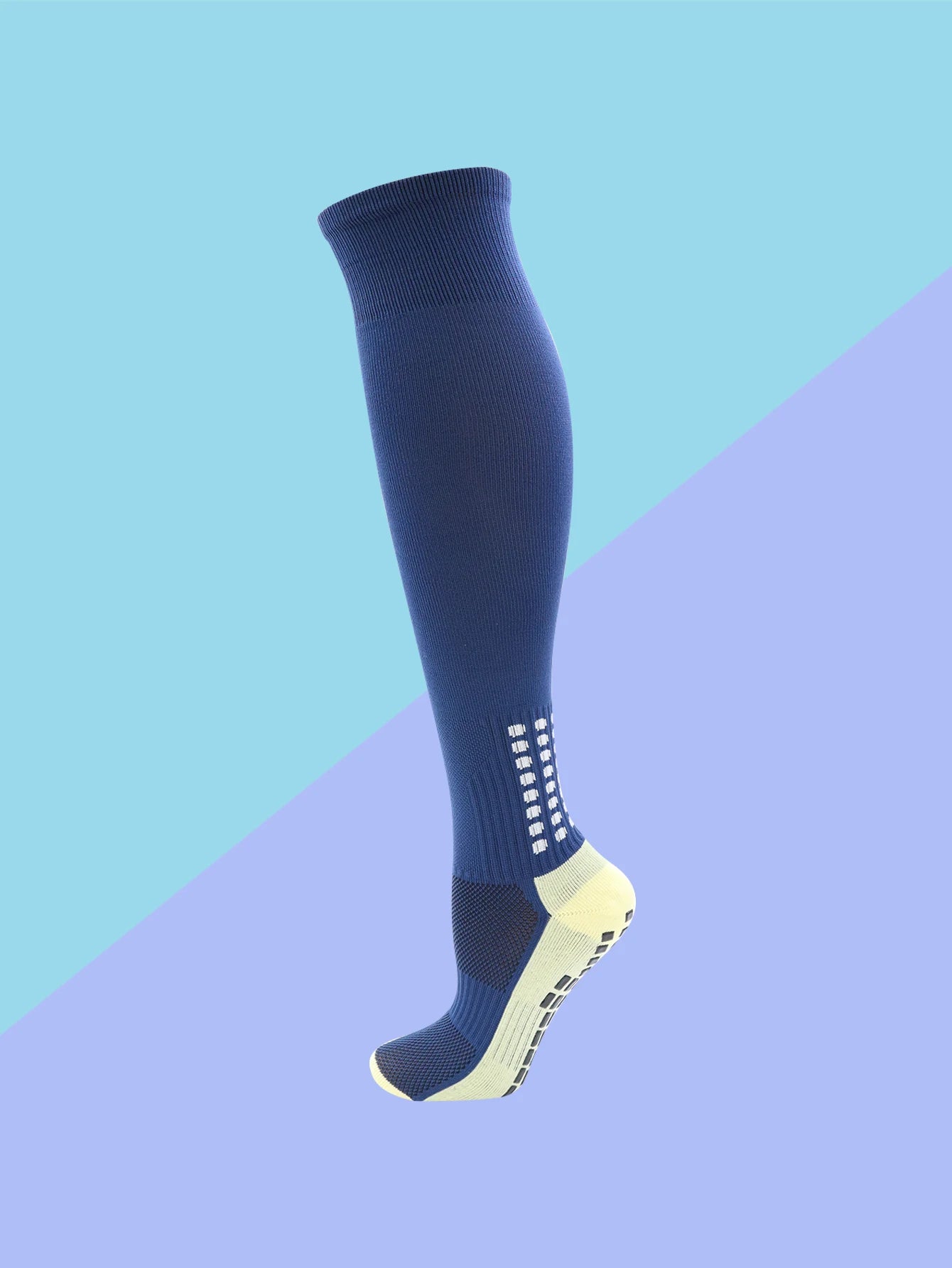 1 Pair Men's Soccer Socks with Grip, Non Slip Anti Slip Athletic Socks with Cushion Pads for Football/Basketball/Hockey