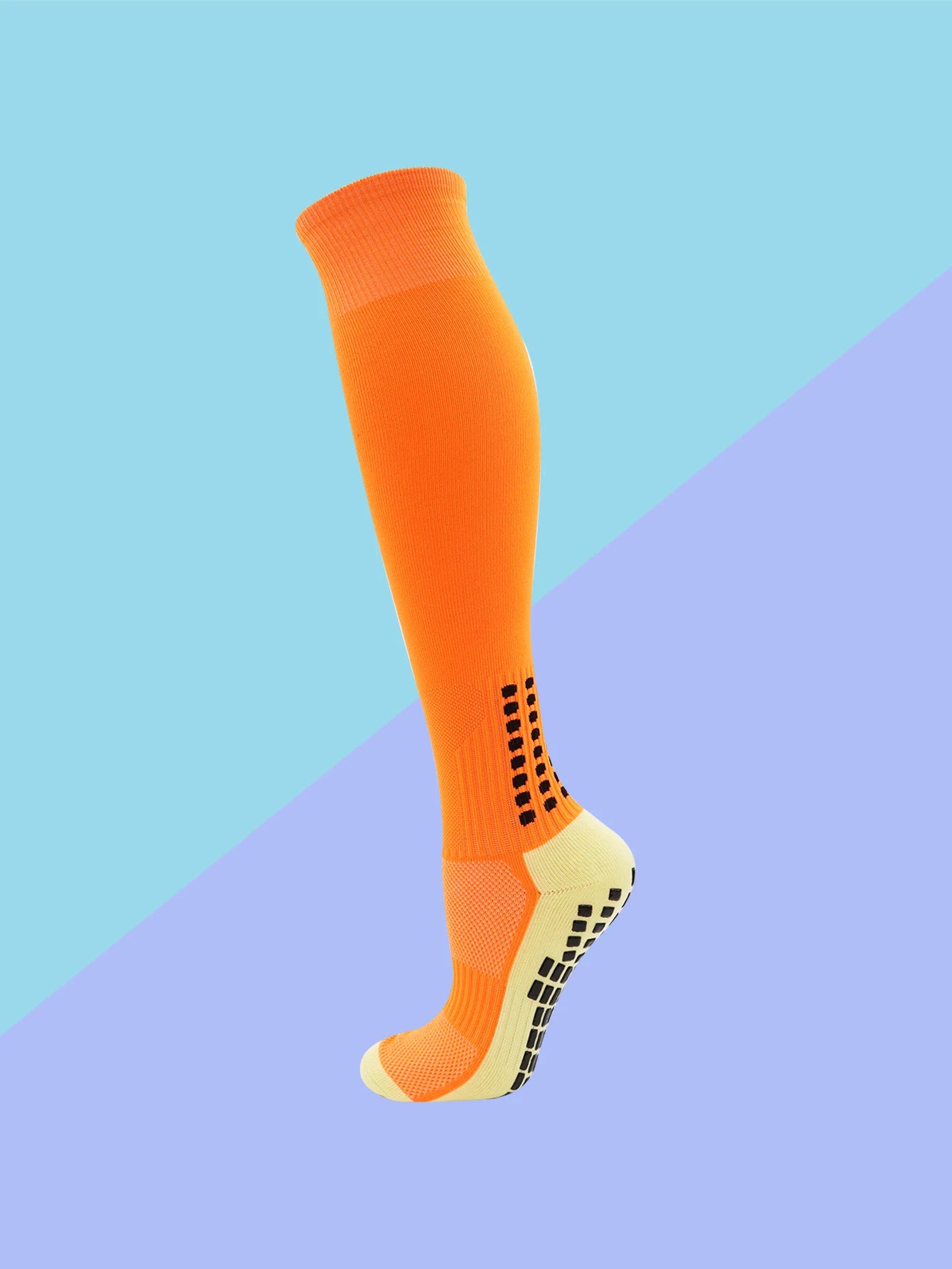 1 Pair Men's Soccer Socks with Grip, Non Slip Anti Slip Athletic Socks with Cushion Pads for Football/Basketball/Hockey