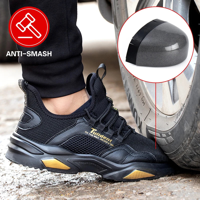 Safety Shoes Men Anti-Smashing Steel Toe Cap Puncture Proof Construction Lightweight Breathable Sneaker Work Boots Women Quality