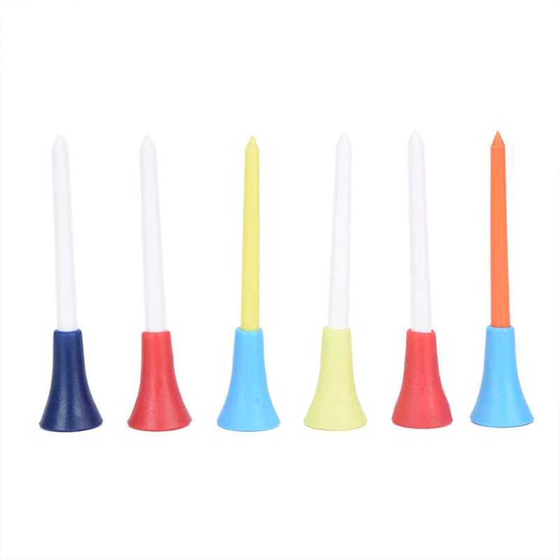 30PC 83mm Multi Color Plastic Golf Tees Durable Rubber Cushion Top Golf Tee hot sale