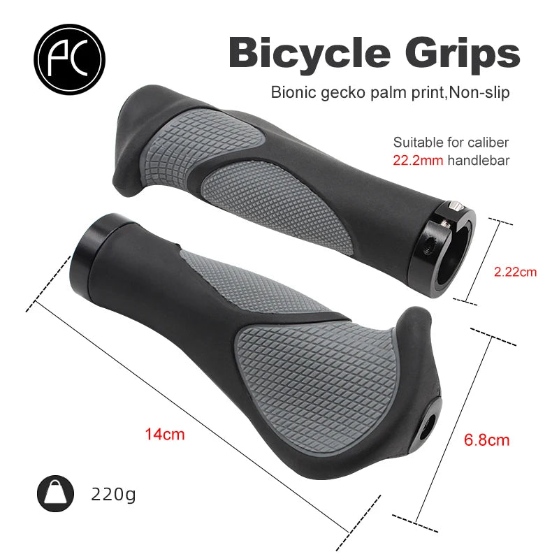 PCycling Ergonomic Bicycle Grips Handlebar TPR Rubber Casing Sheath Tone Non-Slip MTB Cycling Hand Rest Shock Absorption Bar End