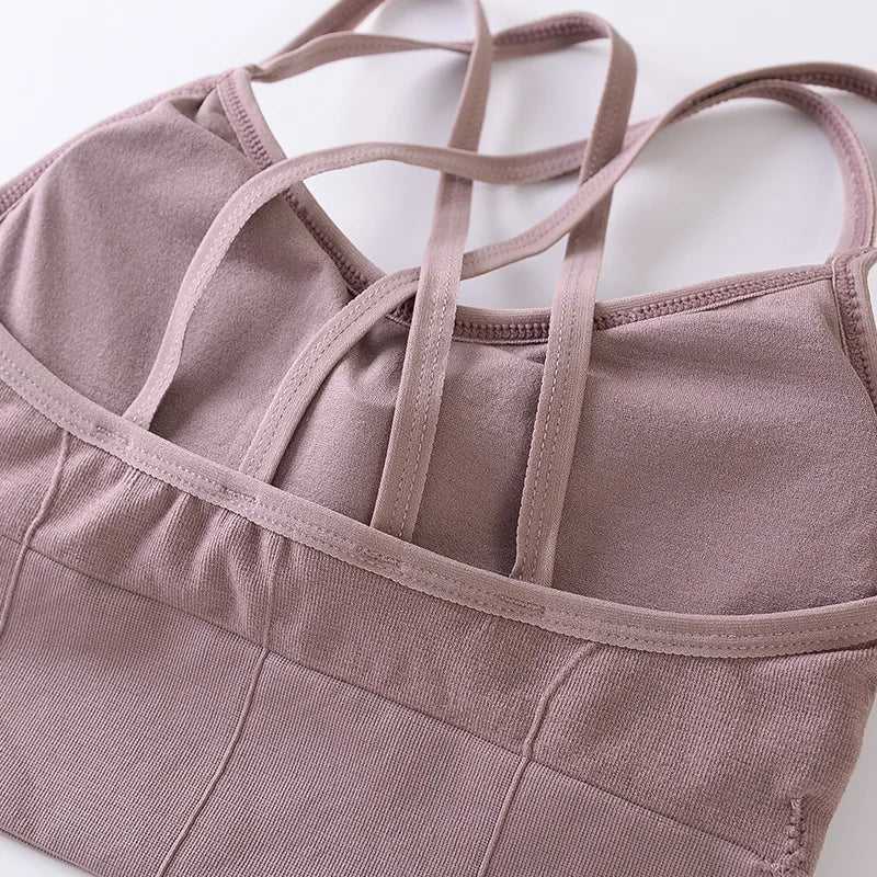 Breathable Sports Bra Anti-sweat Fitness Top Seamless Bra Shockproof Crop Top Women Push up Sport Bra Gym Workout Top