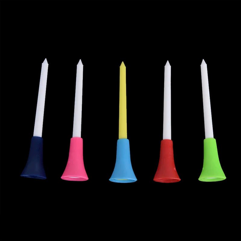 30PC 83mm Multi Color Plastic Golf Tees Durable Rubber Cushion Top Golf Tee hot sale