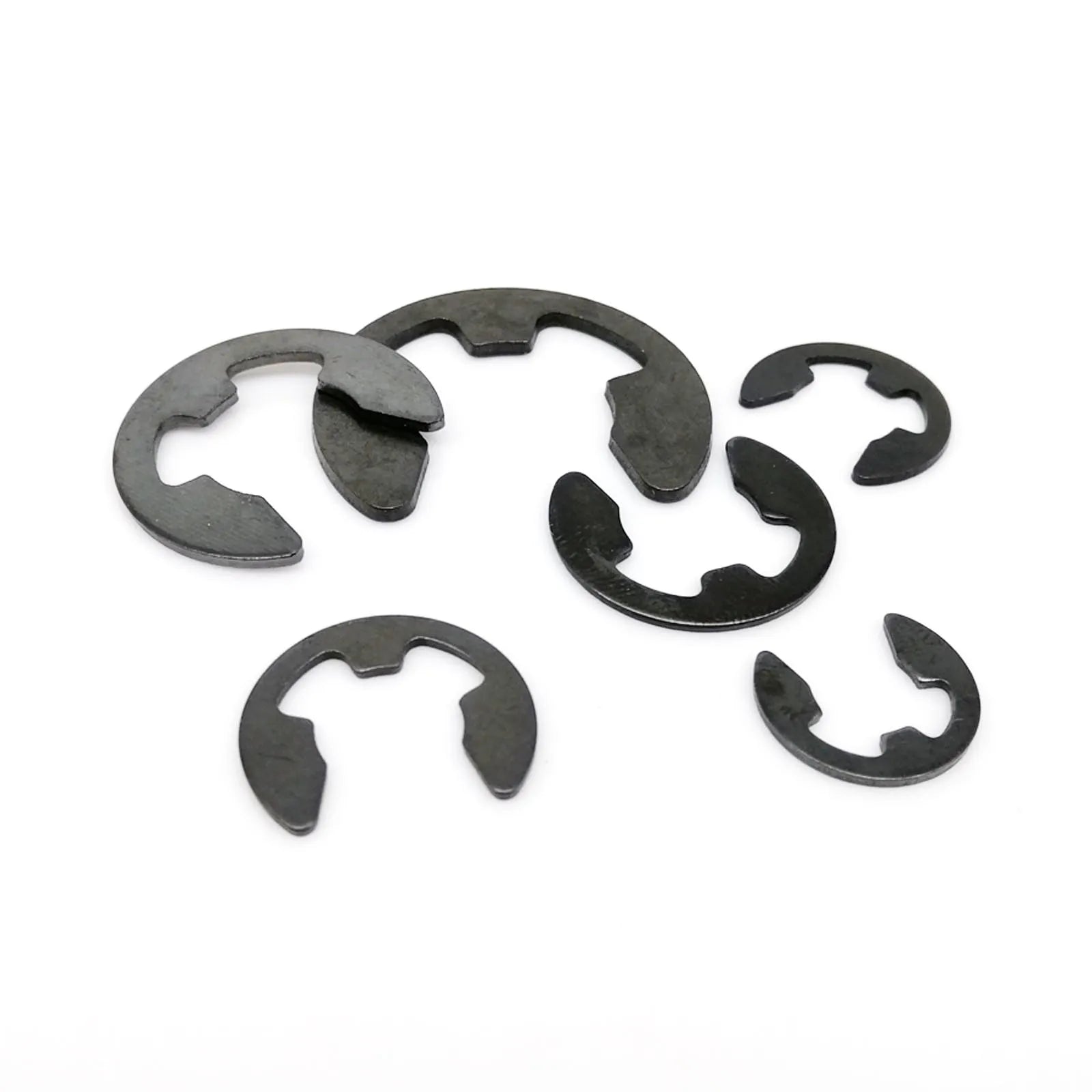 580/1000pcs M1.2 M1.5 M2 M3 M4 M5 M6 M8 M10 M12 M15 Black Carbon Steel Shaft External Retaining Ring E Clip Snap Circlip Washer