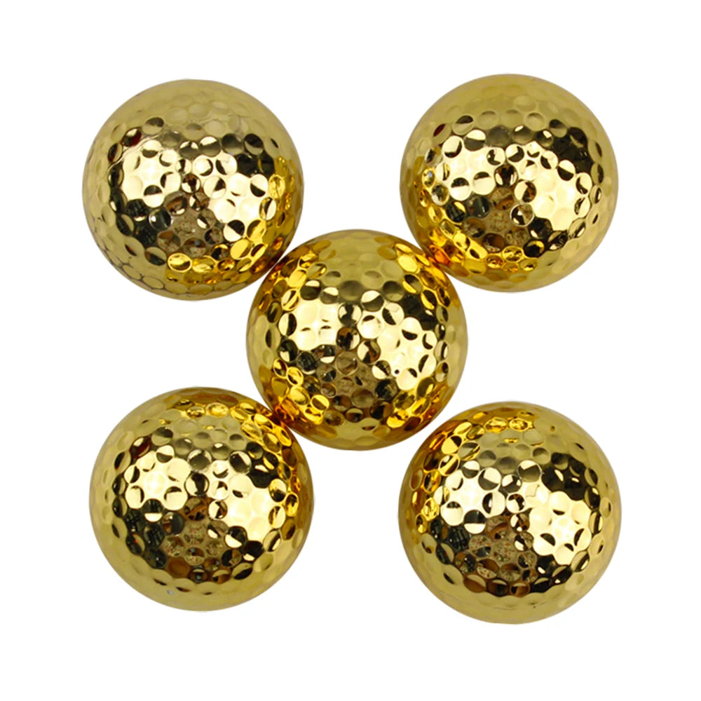 1Pcs Plated Gold Color Practice Golf Balls Gift