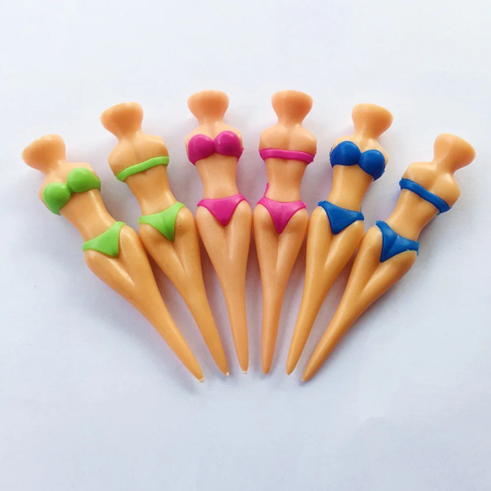 5pc Funny Golf Tees Lady Bikini Girl Golf Tees,78 mm Plastic Pin-up Golf Tees,Home Golf Tees for Golf Training, Golf Accessories