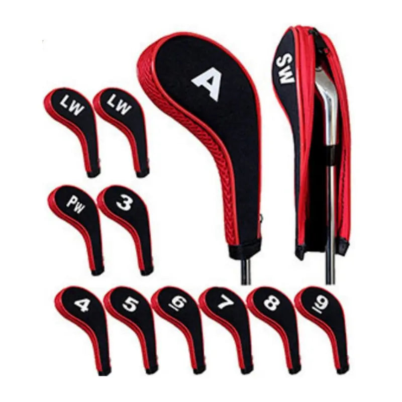 Golf Irons Head Cover Irons Headcover 12pcs/set Zipper Golf Clubs Protecter