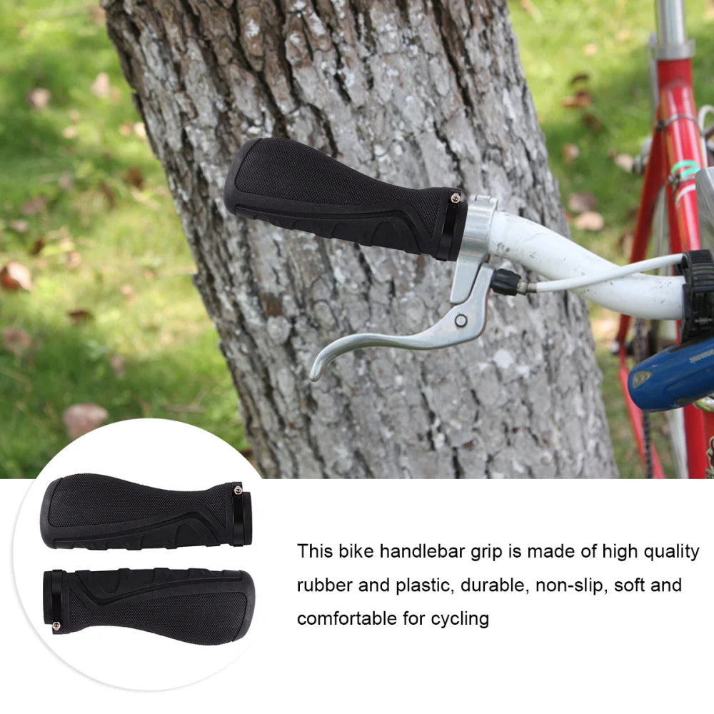 2 Pcs Durable Rubber Non Slip Bike Handlebar Grips Mountain Bicycle Grips With Anti Skid Surface Universal Fit Cycling
