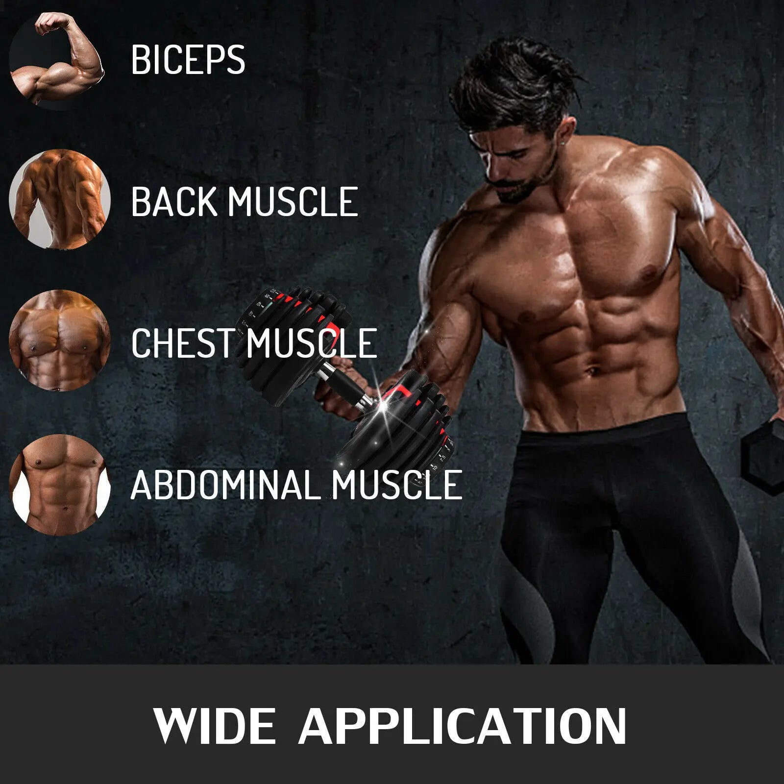 VEVOR 24Kg Dumbbells Adjustable 2.5-24KG Fitness Workouts Dumbbells Set Sports Fitness Equipment For Exercise Health