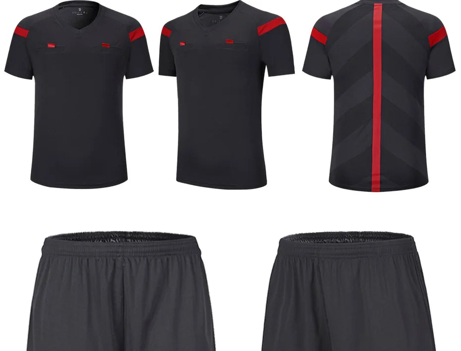 Soccer clothes referee uniform sets 0118 polyester Football referee Jersey adults men's Soccer Training set