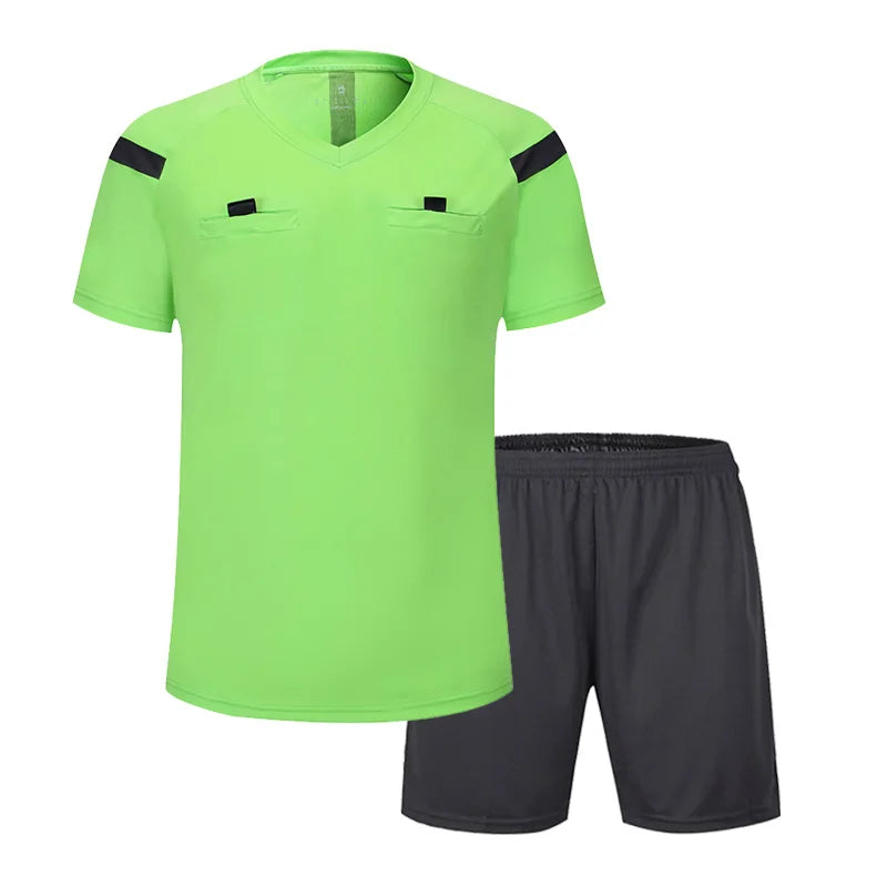 Soccer clothes referee uniform sets 0118 polyester Football referee Jersey adults men's Soccer Training set