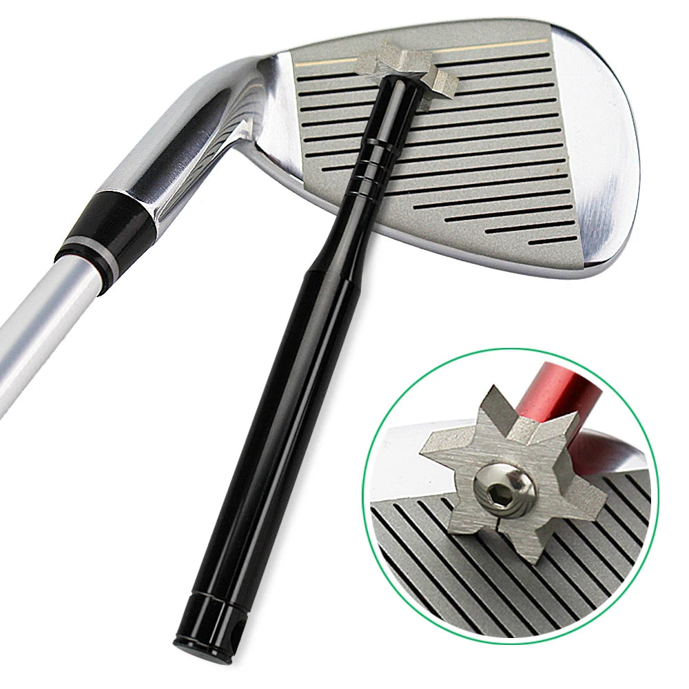 Golf Sharpener w Brush for Cleaning Golf Clubs Head Wedges and Irons Golf Grooving Tool