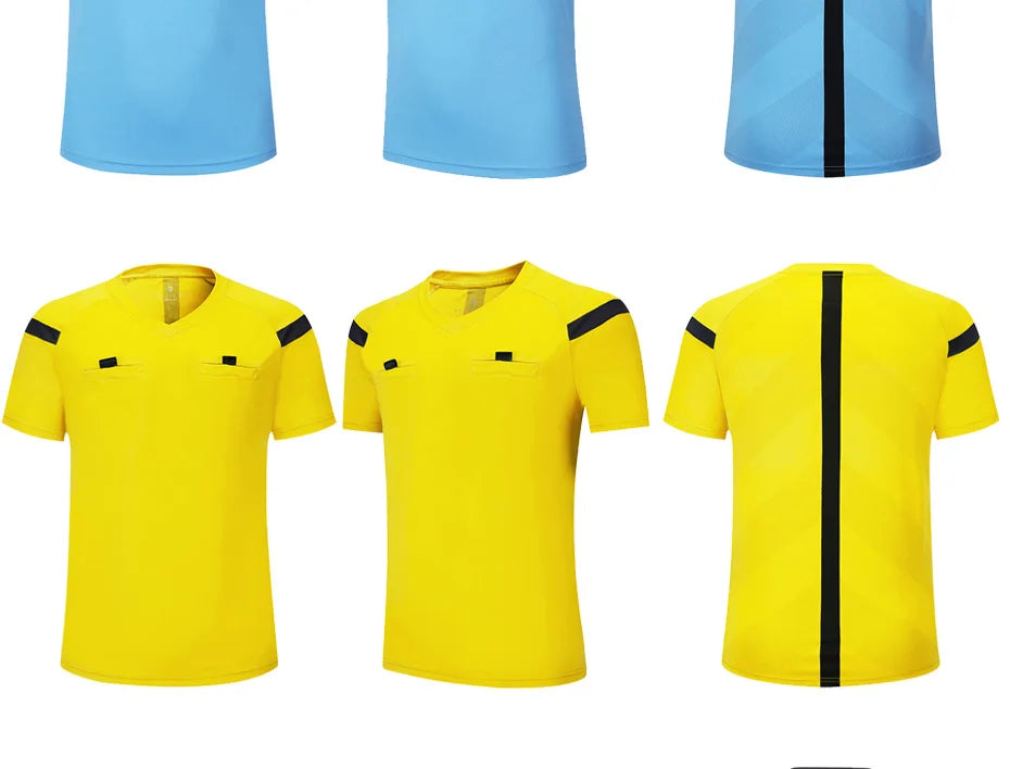 Soccer clothes referee uniform sets 0118 polyester Football referee Jersey adults men's Soccer Training set