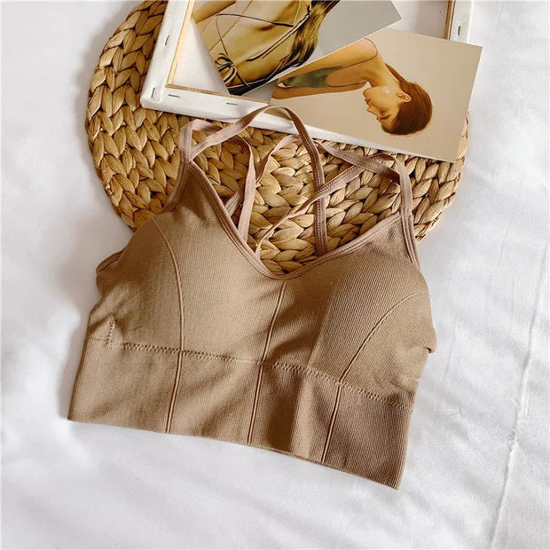 Breathable Sports Bra Anti-sweat Fitness Top Seamless Bra Shockproof Crop Top Women Push up Sport Bra Gym Workout Top