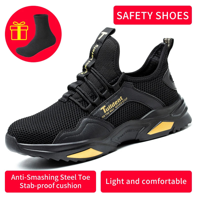 Safety Shoes Men Anti-Smashing Steel Toe Cap Puncture Proof Construction Lightweight Breathable Sneaker Work Boots Women Quality
