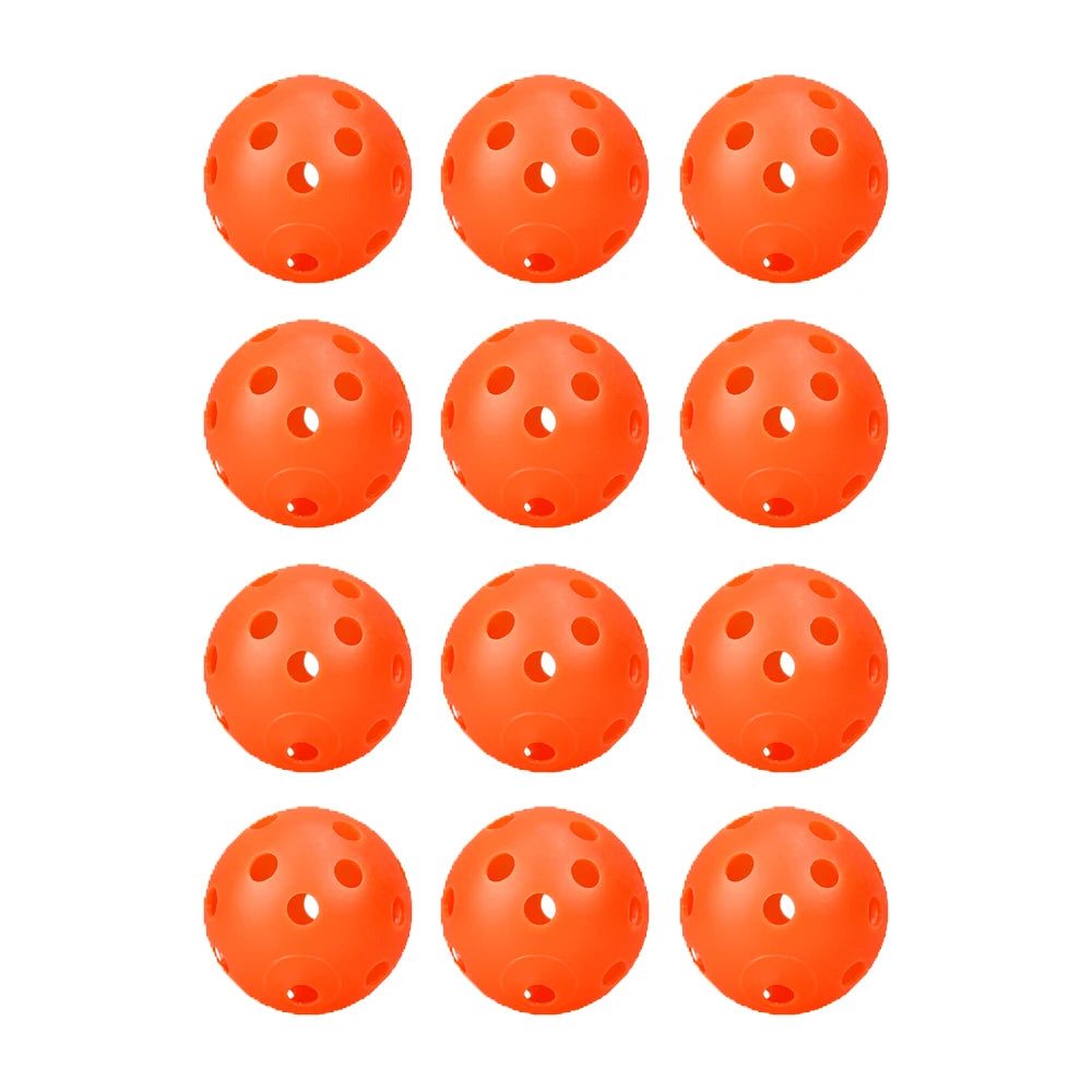 12Pcs 42MM Plastic Airflow Indoor Practice Golf Balls