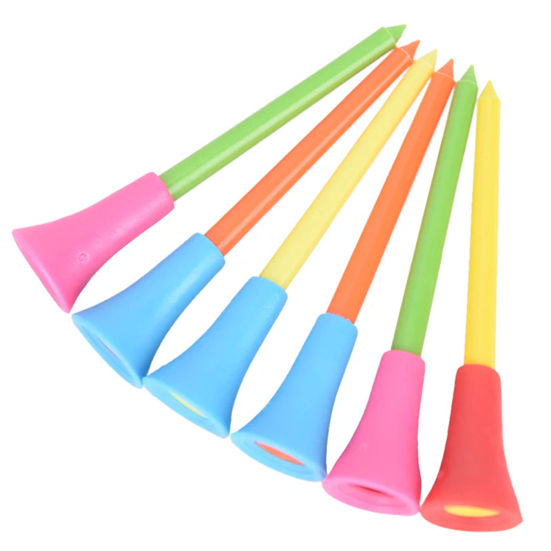 30PC 83mm Multi Color Plastic Golf Tees Durable Rubber Cushion Top Golf Tee hot sale