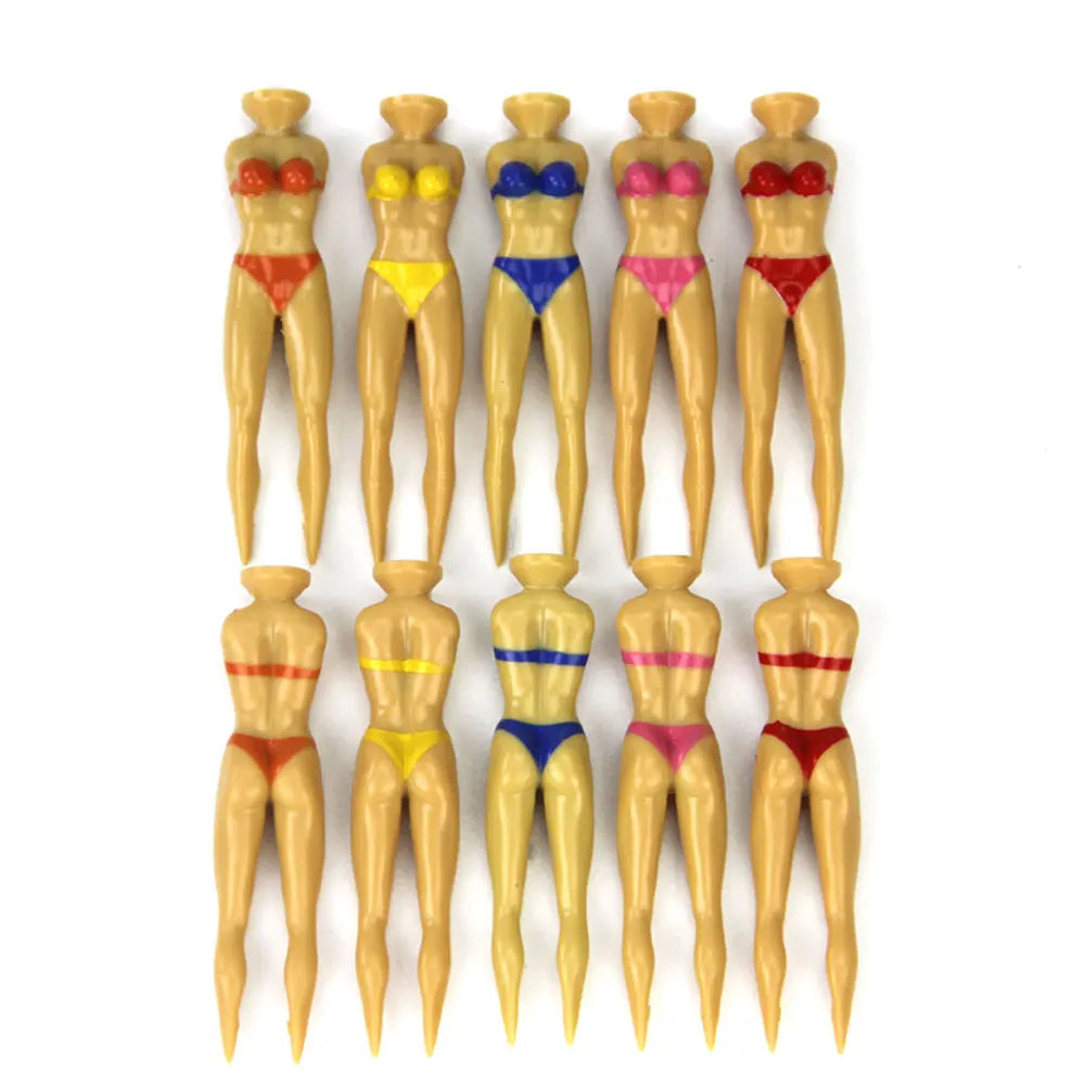 5pc Funny Golf Tees Lady Bikini Girl Golf Tees,78 mm Plastic Pin-up Golf Tees,Home Golf Tees for Golf Training, Golf Accessories