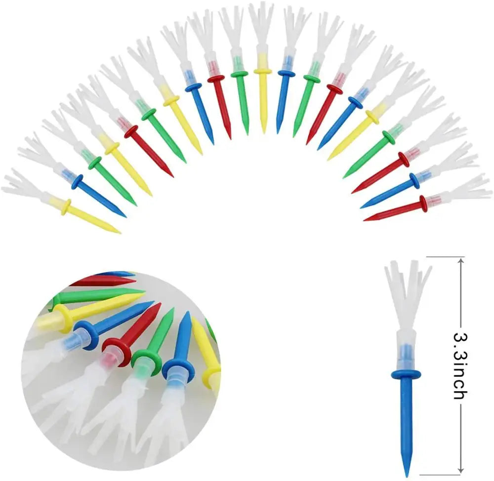 CRESTGOLF 70mm/83mm Golf Tees Polypropylene Golf Plastic Tees Golf Accessories Multi Color 20pcs/Pack