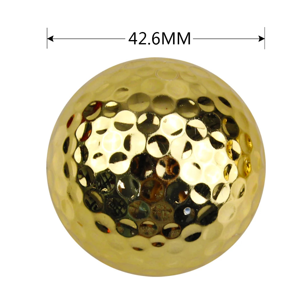 1Pcs Plated Gold Color Practice Golf Balls Gift