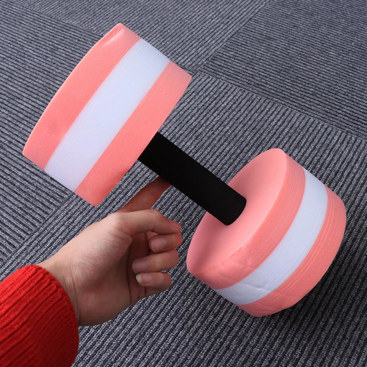 2pcs Water Dumbbells Eva Foam Hand Weights for Pool Aqua Aerobics Fitness Training Exercise Gear Low Absorption Resistance