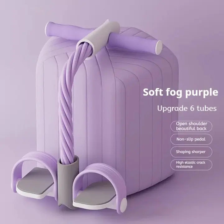 Resistance Bands 6-Tube Yoga Pedal Puller Resistance Band At Home Multifunctional Portable Tension Rope Bands Waist Arm Training