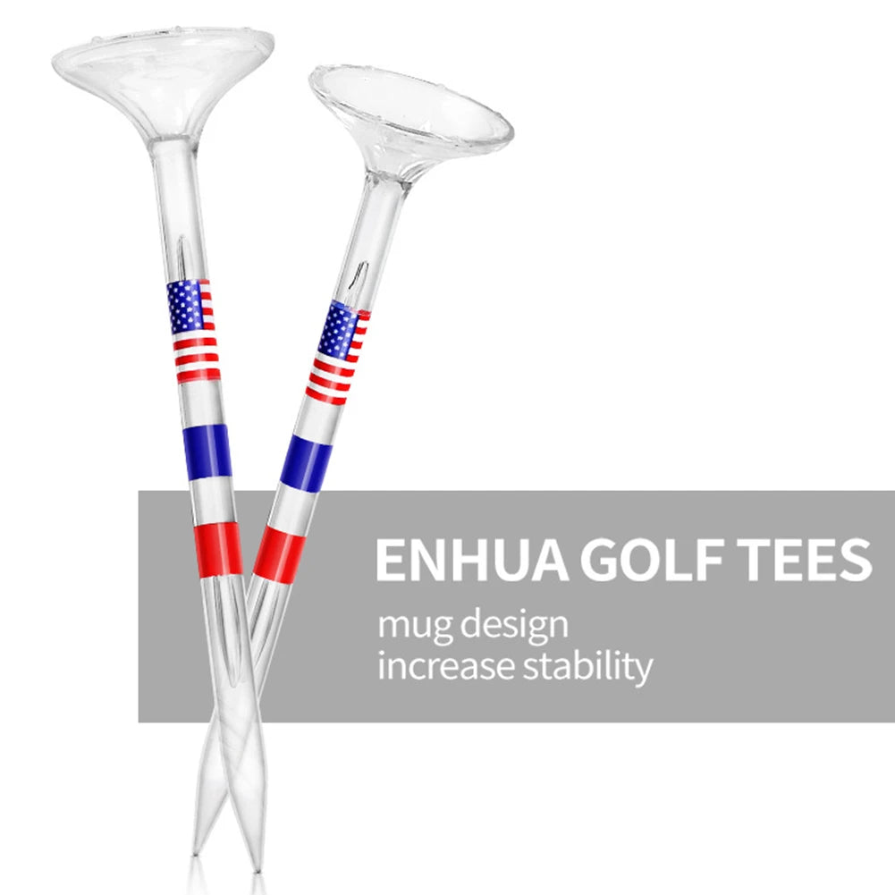 50Pcs Golf Ball Holder Reduce Friction and Side Spin Transparent Plastic Golf Tees Reusable Anti-Slip Big Cup Golf Training Aids