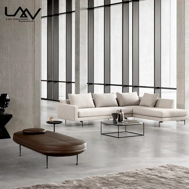 Bedroom Living Room Furniture Leisure Sofa Stool With Side Table Modern Leather Metal Legs Bed End Stool Upholstered Bench