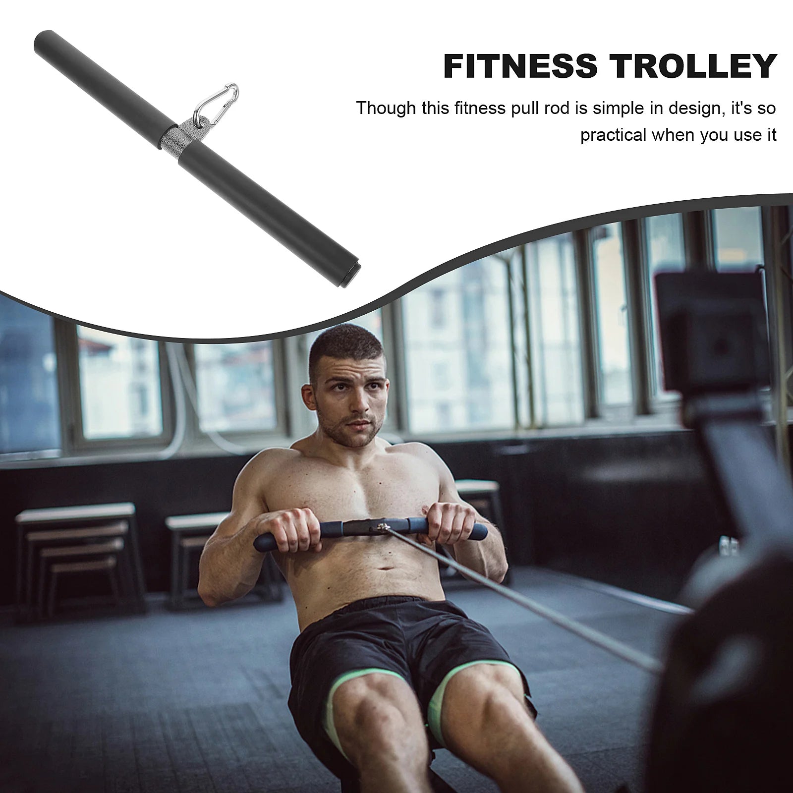Bicep Pull Bar Fitness Accessories Muscle Trainer Adjustable Resistance Band Workout Equipment Gym Tools Body Building