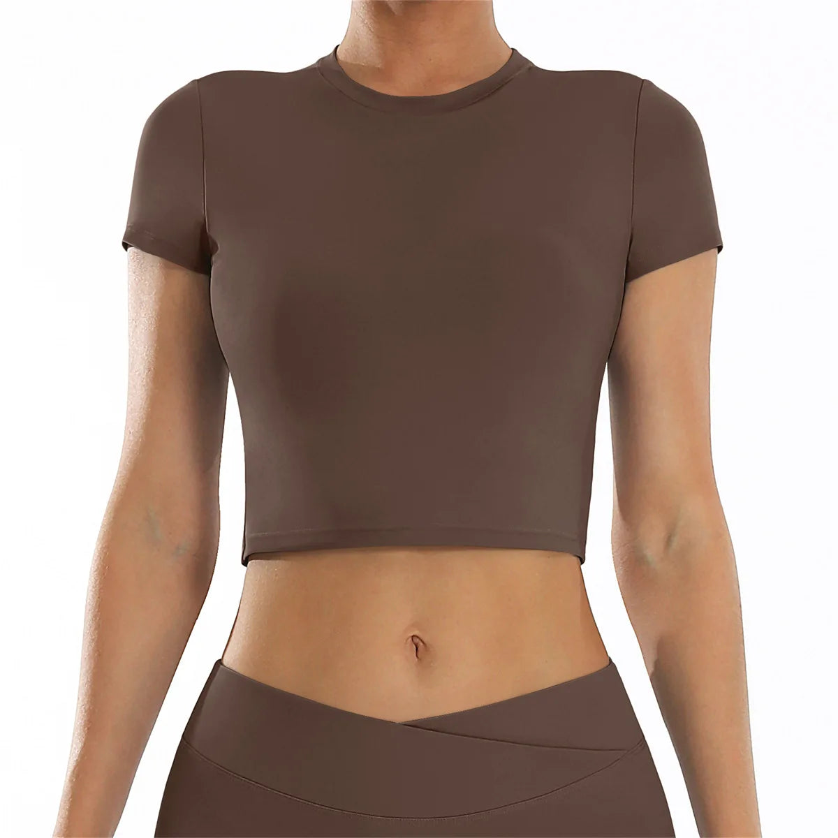 2025 new casual versatile tight fitting quick drying fitness top yoga clothes running Pilates sports T-shirt short sleeved