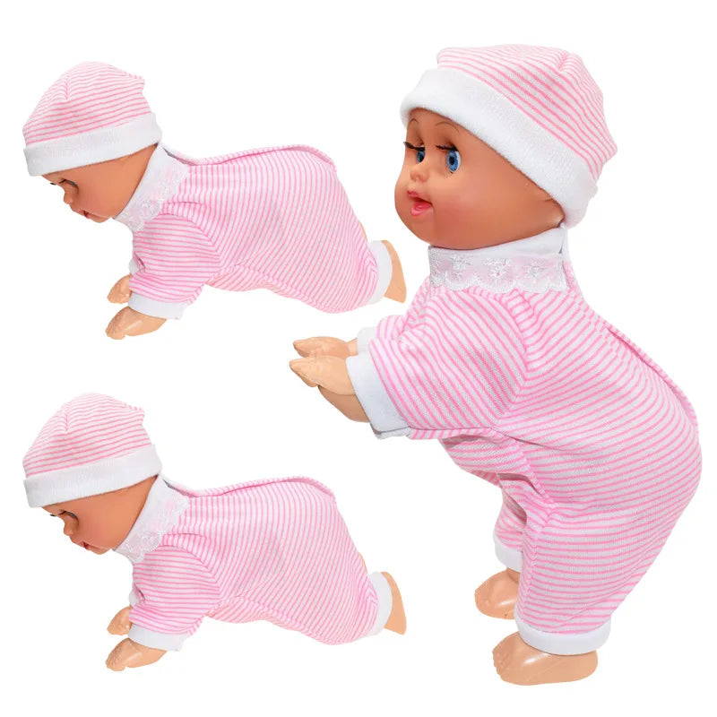 Electric crawling sound and light twisted buttocks doll cute children's doll