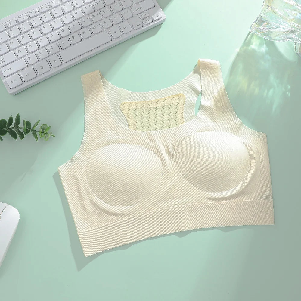 One-Piece Ultra Thin Breathable Bras for Women Ice Silk Seamless Sports Bras Female Wireless Padded Lift Pull Tank Tops Lingerie