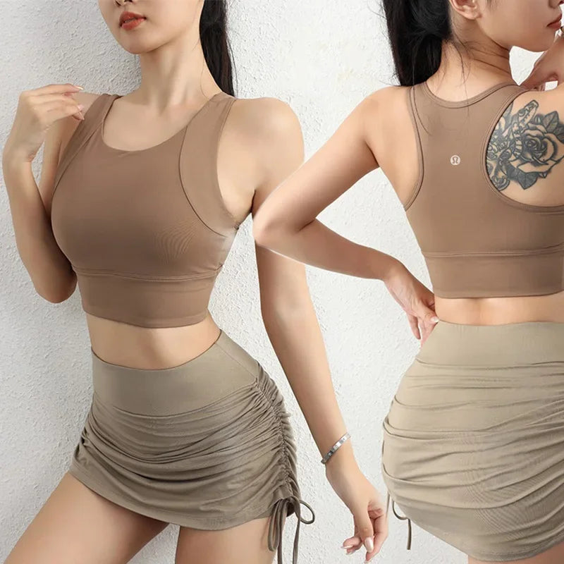 Sports Bra for Women Shockproof and Anti Sagging Running Yoga Suit One-piece Back Vest Fitness Bra