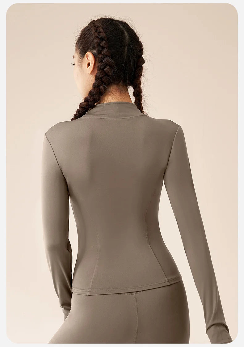 Tight Yoga Clothing Slimming Yoga Sports Jacket Jackets for Women Fit Coat Women Women Jacket Zippers Casual Wear Long Sleeve