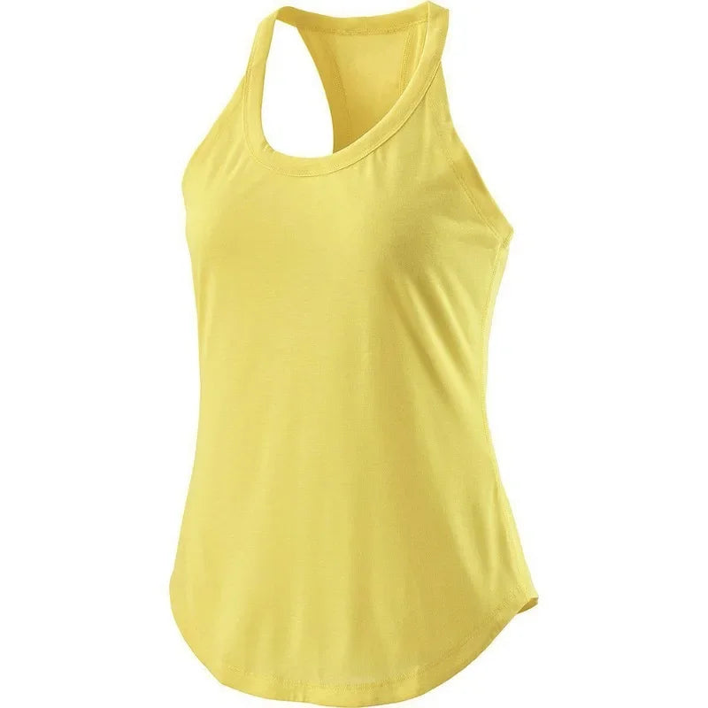 Women Gym Yoga Vest Athletic Fitness Sports Tank Tops Quick Dry Running Blouse Workout Tops Sleeveless Back Yoga Shirts Gym Top
