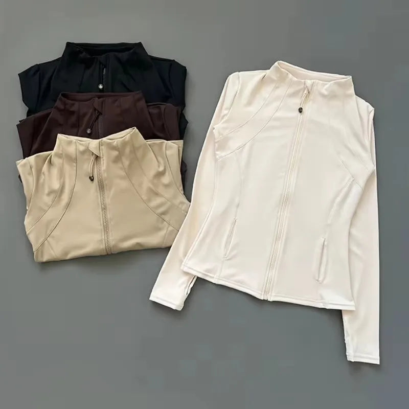 Yoga Clothes Windbreaker Sportswear Woman Running Long Sleeve Sweatshirt Sports Jackets Top Women Workout Tops Activewear