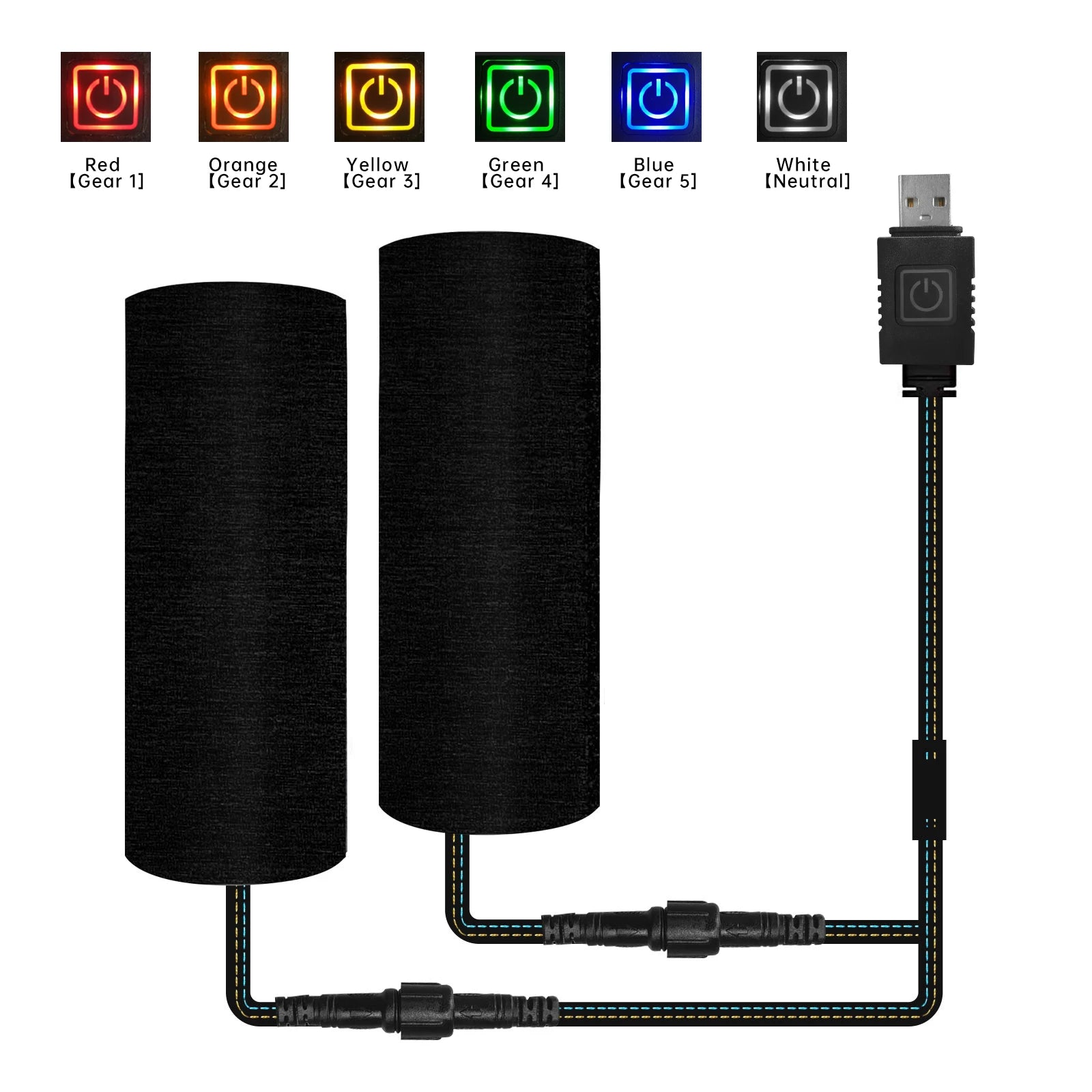 Extractme Motorcycle Heated Handgrips 5V USB 6 Gear Warmer Electric Heated Grip Cover Anti Vibration Anti Slip Fast Heating Kits