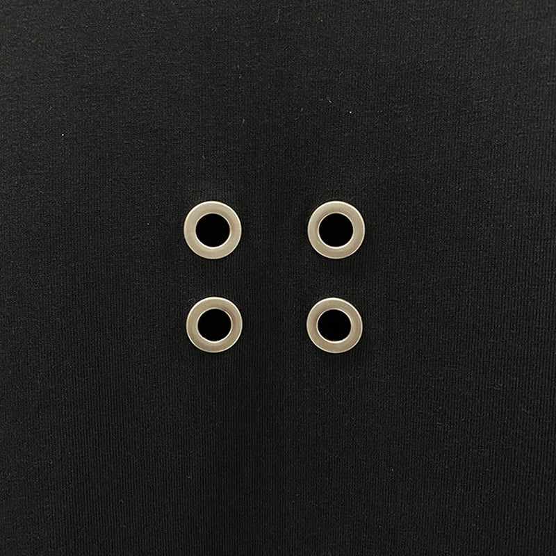 Men's Casual T-shirt Fashion Tees for Man Hole Design Oversized Short Shirt Cotton O-neck Streetwear Men's Clothing