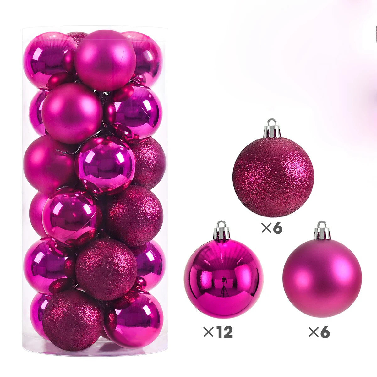 24/36Pcs Christmas Balls 4CM Ball Christmas Tree Pendant Ornaments for Home Party Decor 2025 New Year Navidad Gifts Accessories