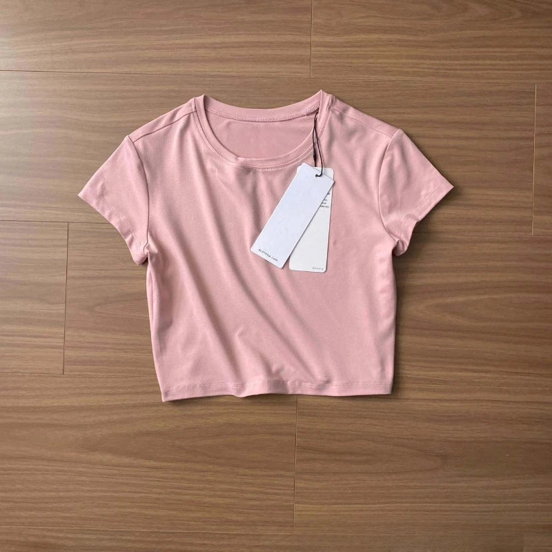 High Version Sports Training Fitness Yoga Clothes Short-sleeved Blouse T-shirt Summer Women's Short Half-sleeved Open-button Top