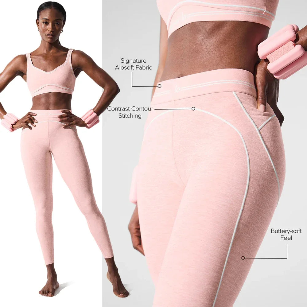 Yoga Women's Sports Set High Waist Tight Pants with Padded Bra Elastic run Fitness Underwear Comfortable breathable Pilates suit
