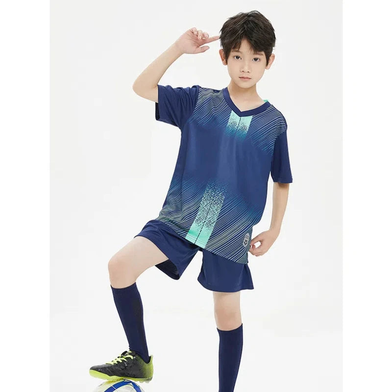 Children's Soccer Game Training Uniform Youth Team Uniform Set Infant Soccer Jersey with Quick-drying Soccer Uniform