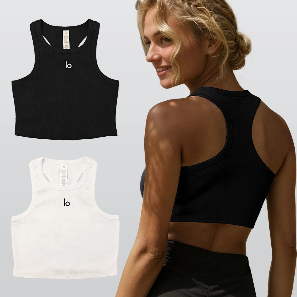 Yoga Sports Vest Women Vest Sleeveless Seamless Knit Sexy Crop Fitness Running I Shape Vest Y2k Top Vest Crop Tops