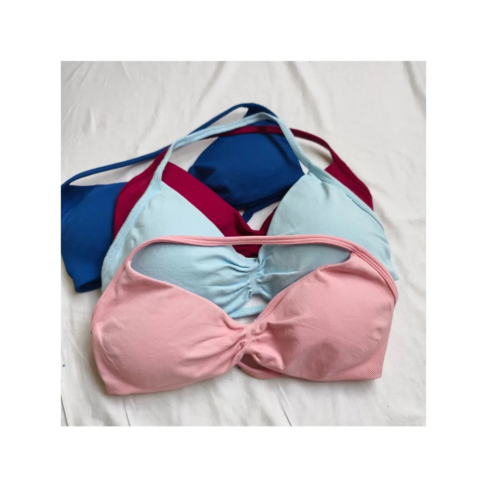 Summer European and American Neck-strapped Sports Underwear Beautiful Back Women Canwear Comfortable and Breathable Fitness Bras