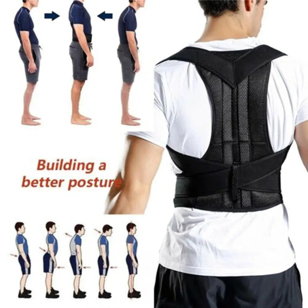 Sports Safety Neoprene Nylon Posture Corrector Black Adjustable Shoulder Brace Prevents Slouching Belt Clavicle Spine