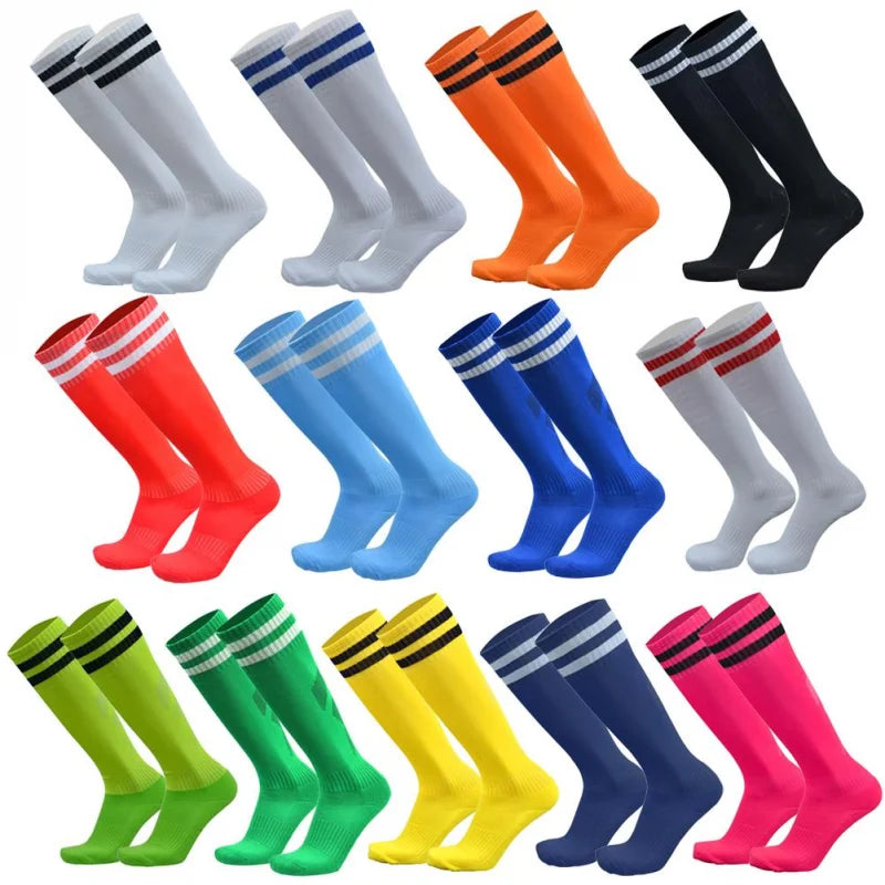 1 Pair Football Sports Socks Long Knee Cotton Spandex Kids Legging Stockings Soccer Baseball Ankle Adults Children Socks
