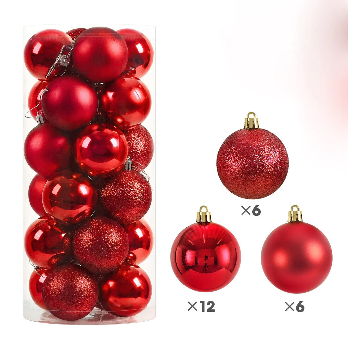 24/36Pcs Christmas Balls 4CM Ball Christmas Tree Pendant Ornaments for Home Party Decor 2025 New Year Navidad Gifts Accessories